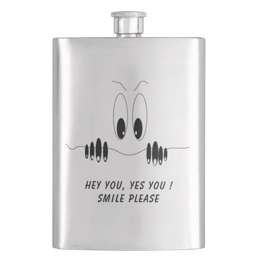 Curiosity Eyes Funny Flask Smile - Aangepaste teks Flacon (Voorkant)