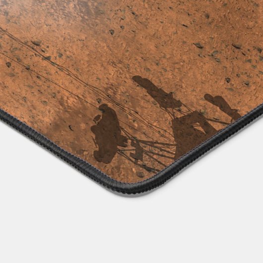 Curiosity Rover landt op het Marsoppervlak. Bureaumat (Hoek)