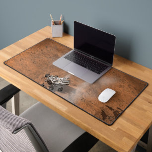 Curiosity Rover landt op het Marsoppervlak. Bureaumat