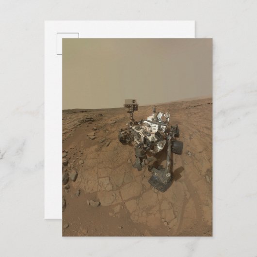 Curiosity Rover op het oppervlak van Mars. Briefkaart (Voorkant / Achterkant)
