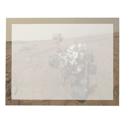 Curiosity Rover op het oppervlak van Mars. Notitieblok (Voorkant)