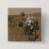 Curiosity Rover op het oppervlak van Mars. Vierkante Button 5,1 Cm (Voorkant)