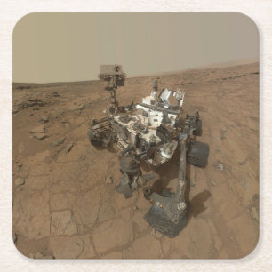 Curiosity Rover op het oppervlak van Mars. Vierkante Kartonnen Onderzetter