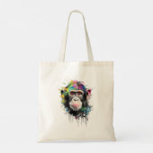 Curioso y colorido chimpancé tote bag (Achterkant)
