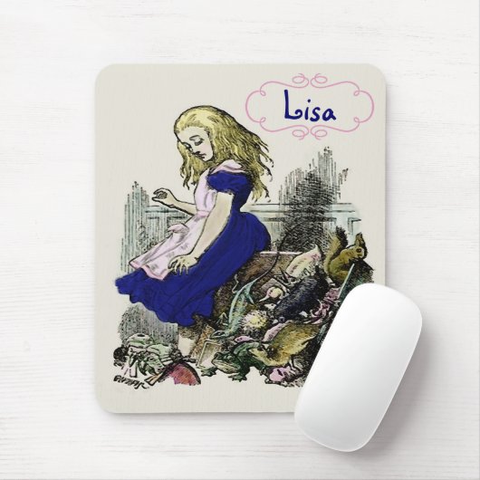 Curious Alice beroemd gemaakt door Mousepad Wonder Muismat (Met muis)