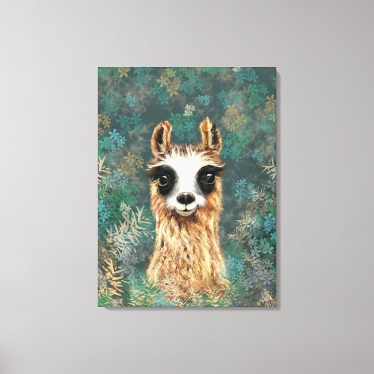 Curious Baby Llama Drôle toile Imprimer - Peinture (Recto)