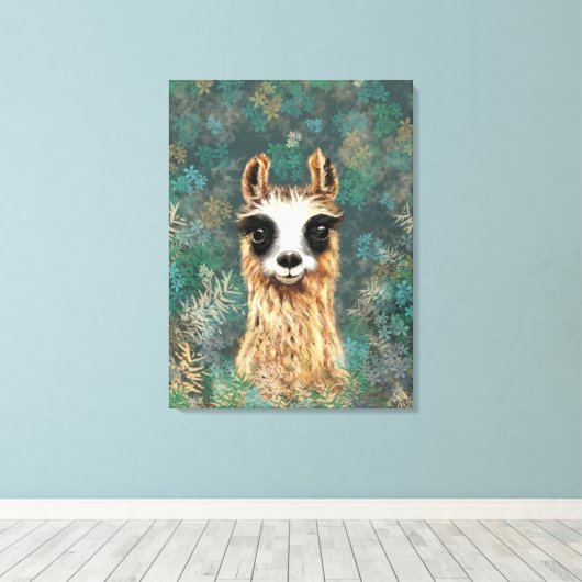 Curious Baby Llama Drôle toile Imprimer - Peinture (Insitu (Plancher de Bois))