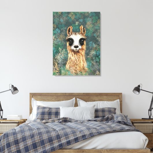 Curious Baby Llama Drôle toile Imprimer - Peinture (Insitu(Chambre))