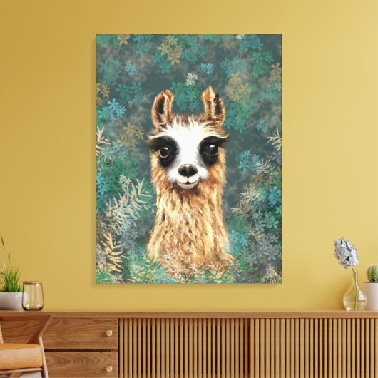 Curious Baby Llama Drôle toile Imprimer - Peinture (Insitu(Salon))