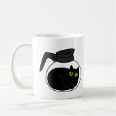 Curious Black Cat in Coffee Pot Mug (Gauche)