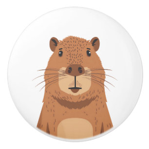 Curious Capybara Portrait Keramische Knop