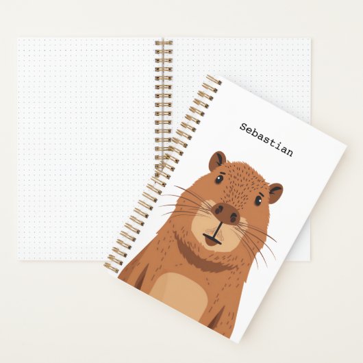 Curious Capybara Portrait Notitieboek (Binnen)