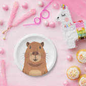 Curious Capybara Portrait Papieren Bordje (Feest)