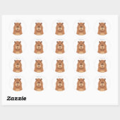 Curious Capybara Portrait Ronde Sticker (Vel)