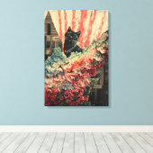 Curious Cat - Abstracte kunst Canvas Afdruk (Insitu (Houten vloer))