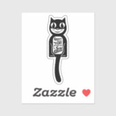 Curious Cat Black Sticker (Vel)