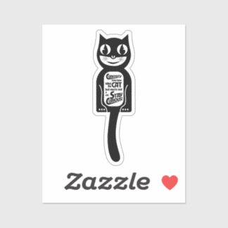 Curious Cat Black Sticker