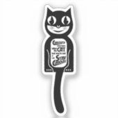 Curious Cat Black Sticker (Voorkant)
