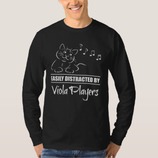 Curious Cat Easily Distracted by Viola Players Fun T-shirt
