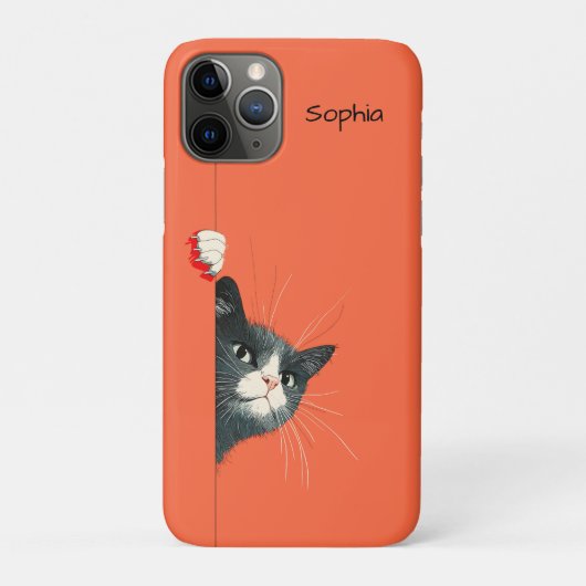 Curious Cat Peeking Case-Mate iPhone Case (Achterkant)