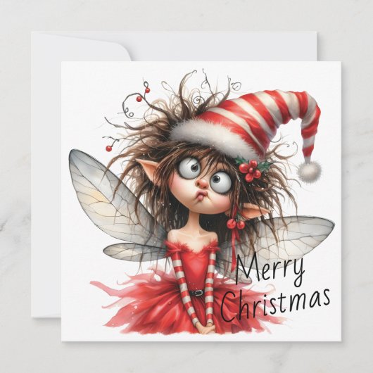 Curious Christmas Fairy – Holiday Card (Voorkant)