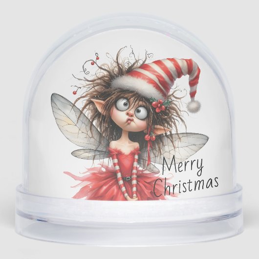 Curious Christmas Fairy  Sneeuwbol (Voorkant)