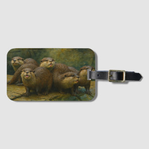 Curious Company – Otter Family On The Rocks beroem Bagagelabel