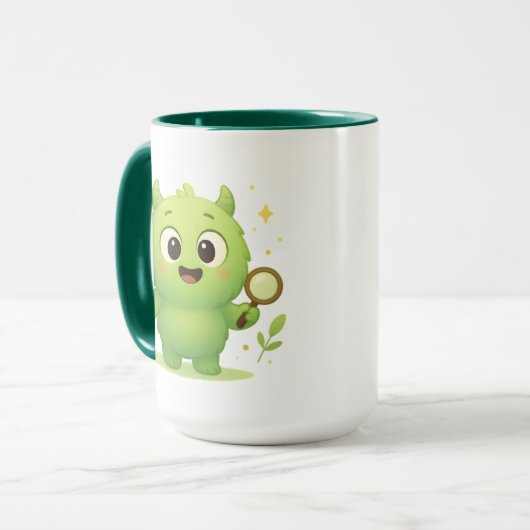 Curious Explorer Monster Kids Mug Mok (Voorkant links)