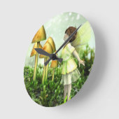 Curious Fairy - Fairy and Toadstools Ronde Klok (Hoek)