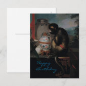 Curious Monkey ~ Carte postale / Joyeux anniversai (Devant / Derrière)