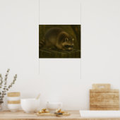 Curious Raccoon – Realistic Forest Wildlife Poster (Keuken)