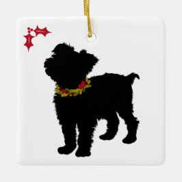 Curious Scuffy Mutt Christmas Keramisch Ornament