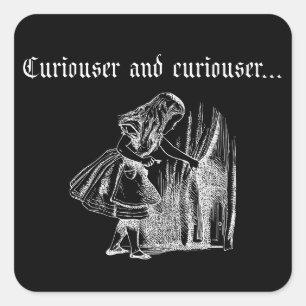 Curiouser en Curiouser Alice Met Sleutel Vierkante Sticker