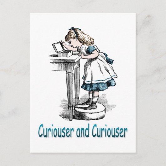 Curiouser en Curiouser Briefkaart (Voorkant)