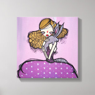 "Curiouser en Curiouser!" Verpakt canvas, 12 x 12 Canvas Afdruk