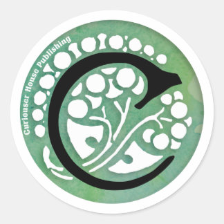 Curiouser House Publishing Logo in Green Ronde Sticker