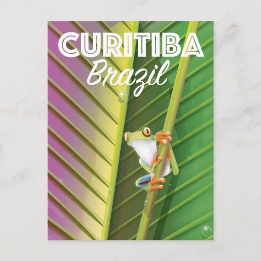 Curitiba, Braziliaanse reisposter Briefkaart (Voorkant)