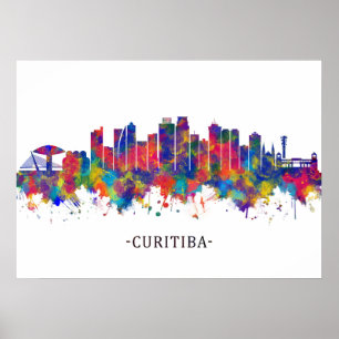 Curitiba Brazilië Skyline Poster