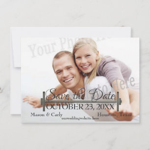 Curl Bar en Gewichten Foto opslaan van de datum Save The Date