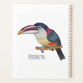 Curl crested aracari bird cartoon (Dos)