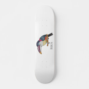 Curl crested aracari vogelschilderij cartoon skateboard