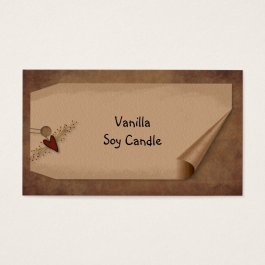 Curl Label Pip Berry Heart Hang Label Visitekaartjes (Voorkant)