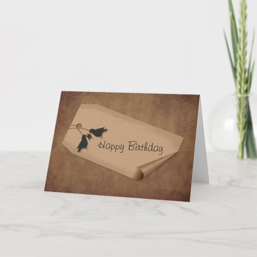 Curl Tag Crows Carte d'anniversaire (Devant)