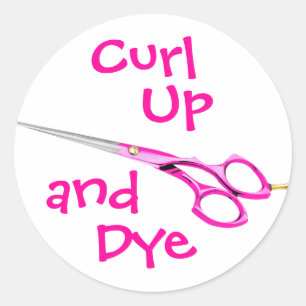 Curl, Up en Dye Ronde Sticker