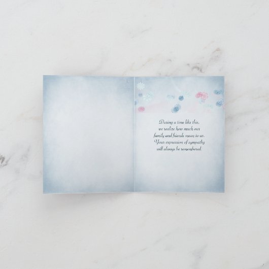 Curled papier sympathie dank u kaart (Binnen)