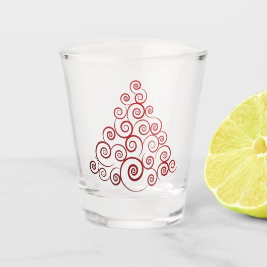 Curleque kerstboom shot glas (Voorkant)