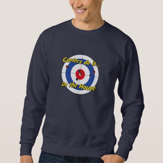 "Curlers doen het in het Huis" T-shirt - (Blauw) (Voorkant)