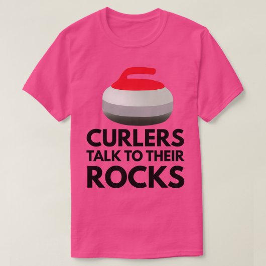 Curlers praten met hun Rocks Funny Curling T-shirt (Design voorkant)