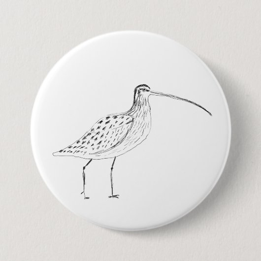Curlew Badge Ronde Button 7,6 Cm (Voorkant)