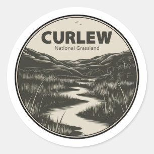 Curlew National Grassland Idaho Stream Ronde Sticker
